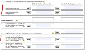 Kennzahlen in der Beilage E1kv der Einkommensteuererklärung