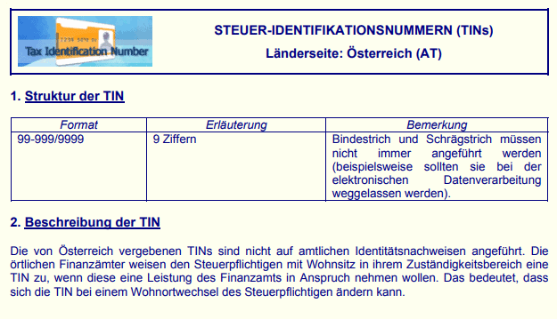 Die TIN (axpayer Identification Number) ist die Steuernummer. 