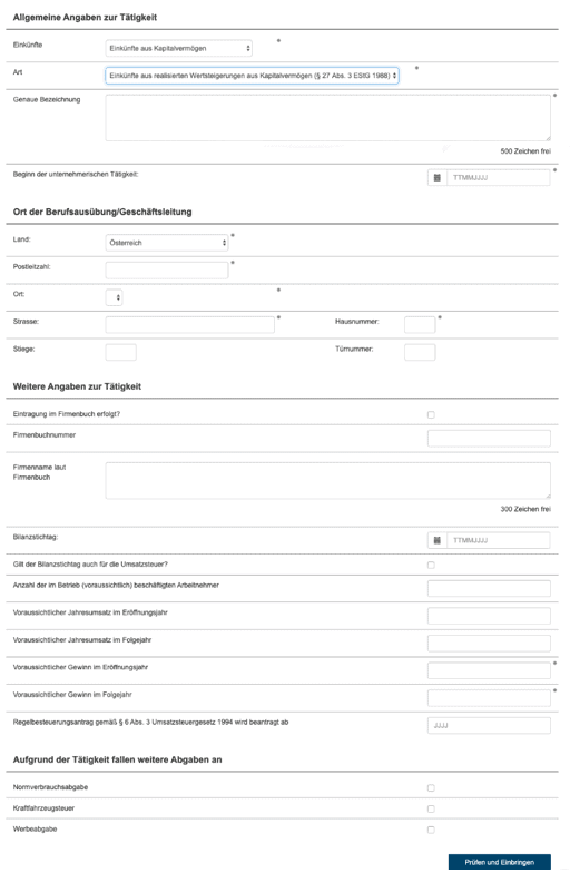 Formular Erklärungswechsel