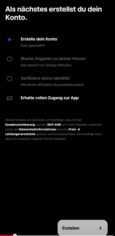 Jetzt sind die persönlichen Daten einzugeben